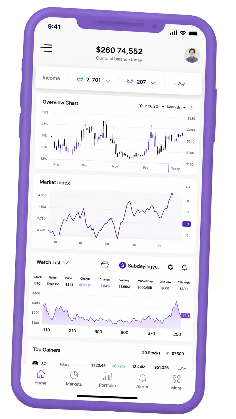 Application mobile pour suivre ses investissements